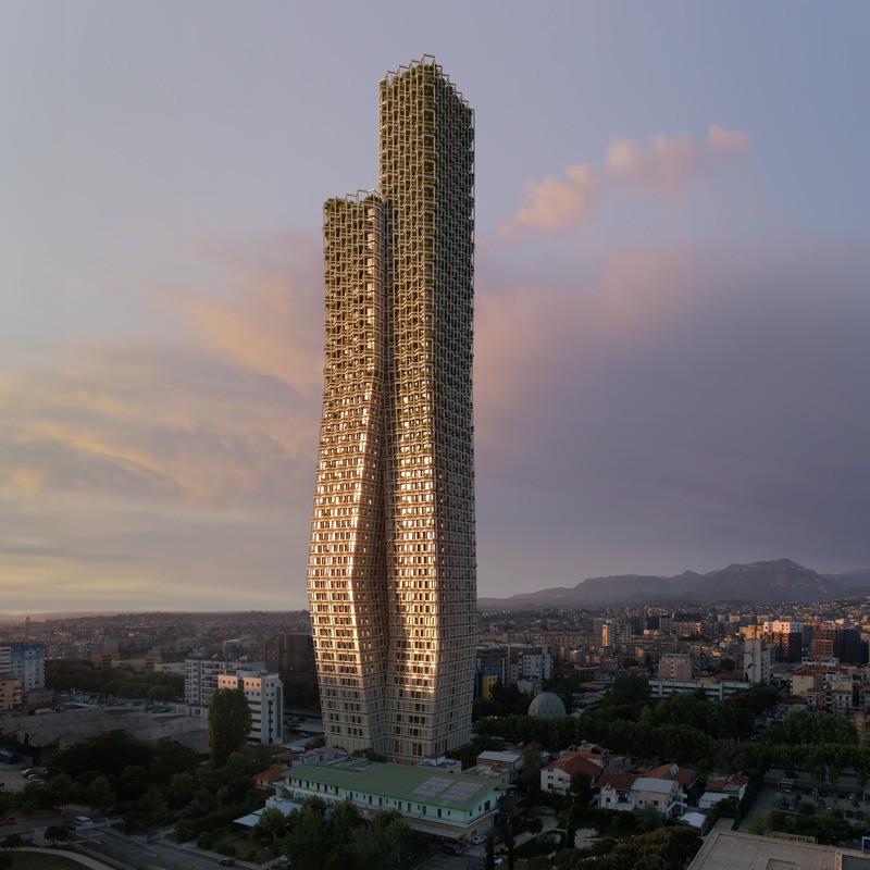 Plus qu'un simple bâtiment, la tour Bound à Tirana, en Albanie est une danse de connexion et d'harmonie, une passerelle vers de nouvelles expériences urbaines, émergeant comme une structure vivante qui incarne la connexion, l'héritage culturel et la trans