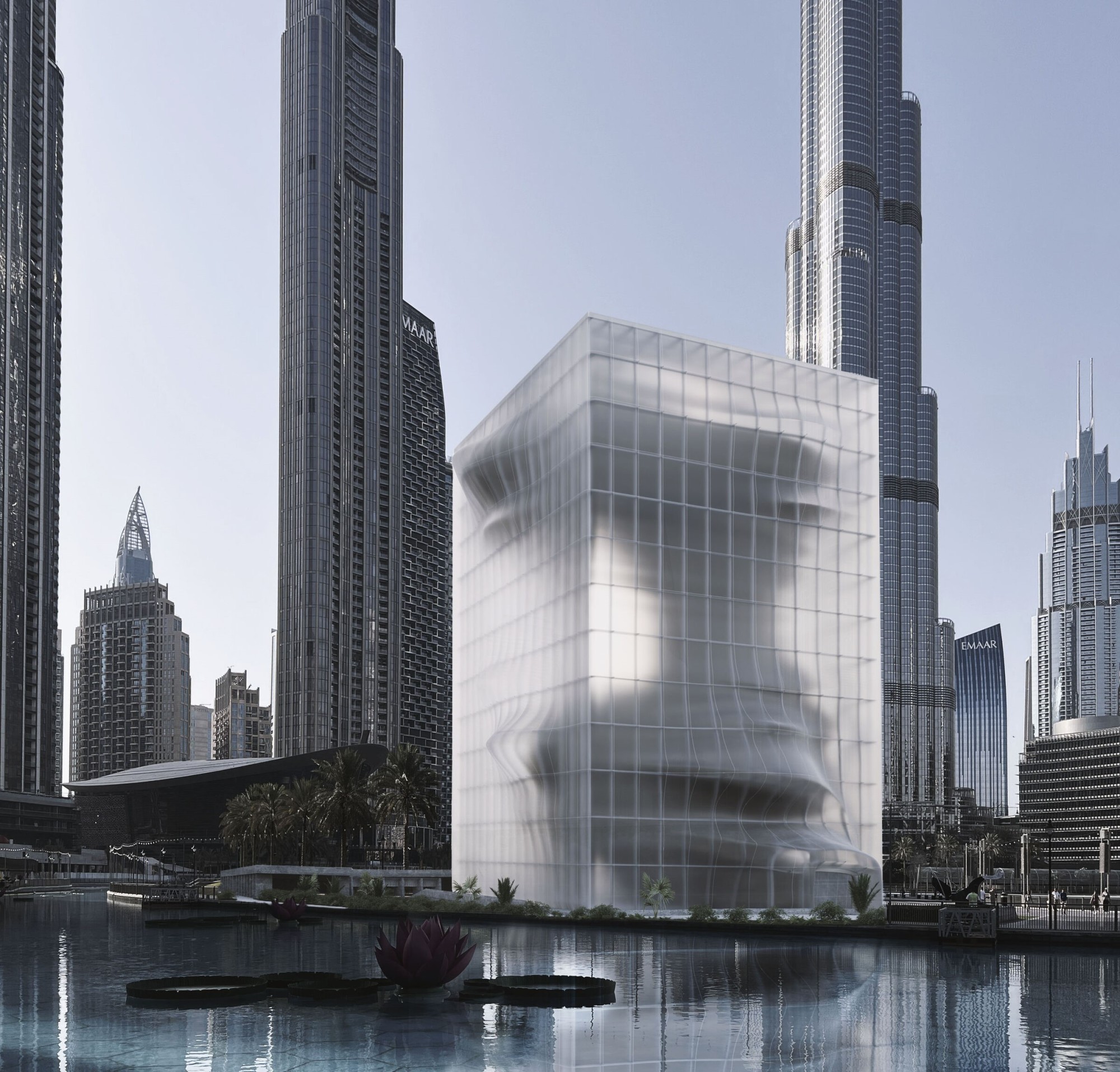 Le Dubai Art Museum est une enveloppe de bâtiment transparente et apparemment extensible.