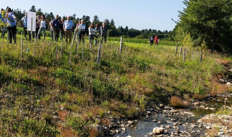 Visite lors de l'aboutissement du projet novateur de la revitalisation de la Plaine de Mauvernai à Lausanne.