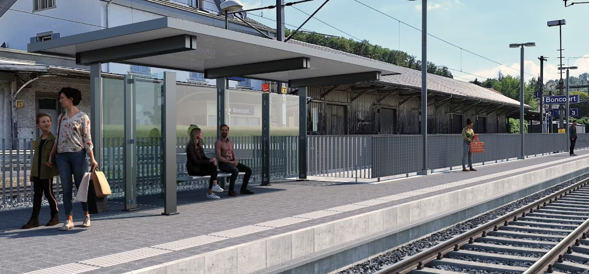 Les quais de la gare de Boncourt ne répondent plus aux exigences en matière d’accessibilité aux trains pour les personnes à mobilité réduite. Les CFF débutent la modernisation des installations existantes et améliorent les accès aux quais.