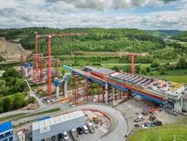 Un méga chantier comprenant la construction d'un viaduc de 667 m est en cours à Horb en Allemagne.