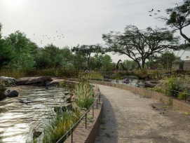 Au zoo de Bâle, le tapis de protection accueillera une savane africaine et «un morceau de côte maritime». Girafes, hippopotames, zèbres, manchots du Cap et otaries y trouveront un nouveau foyer.