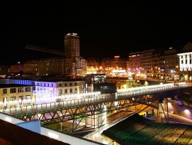 Tour Bel-Air Lausanne la nuit