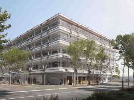 Des modules photovoltaïques équiperont le toit et la façade du nouveau secrétariat du FNS à Berne, tandis que des lamelles en façade, également qualifiées de brise-soleil, offriront une protection contre la chaleur.